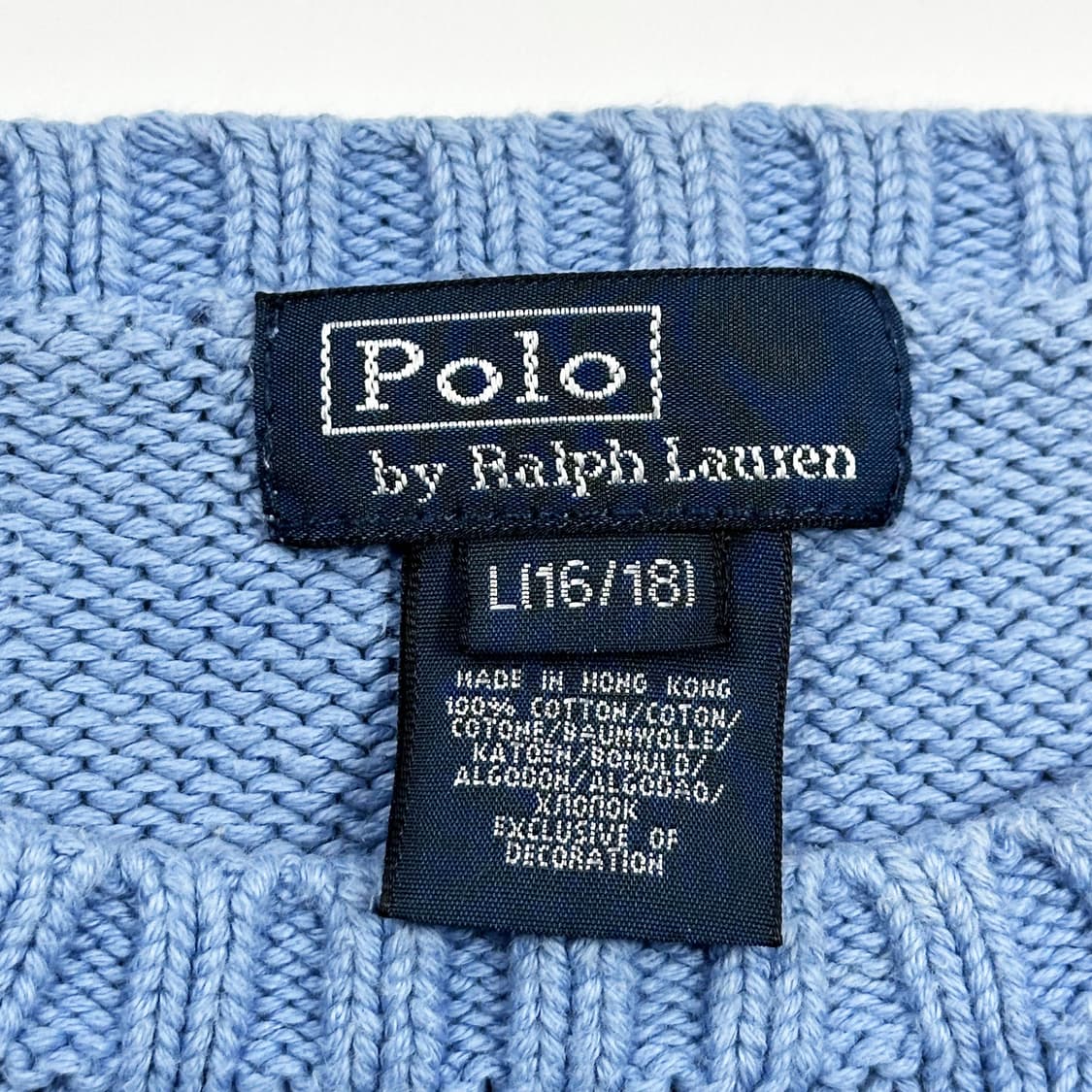 폴로 랄프로렌 포니 보이즈 스카이 블루 니트 (실측 M 여성추천) 상품이미지6