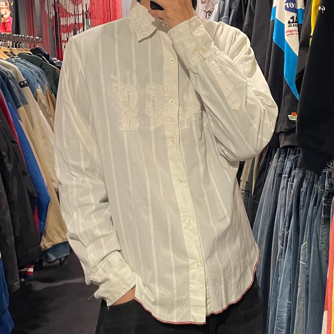 [IM] vintage 화이트 자수  셔츠 상품이미지5