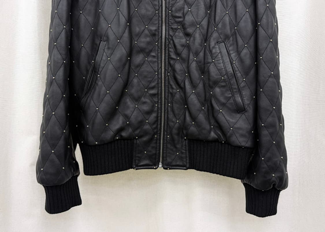 어니스트 더블유 베이커 스터드 퀼팅 레더 봄버 자켓 상품이미지3