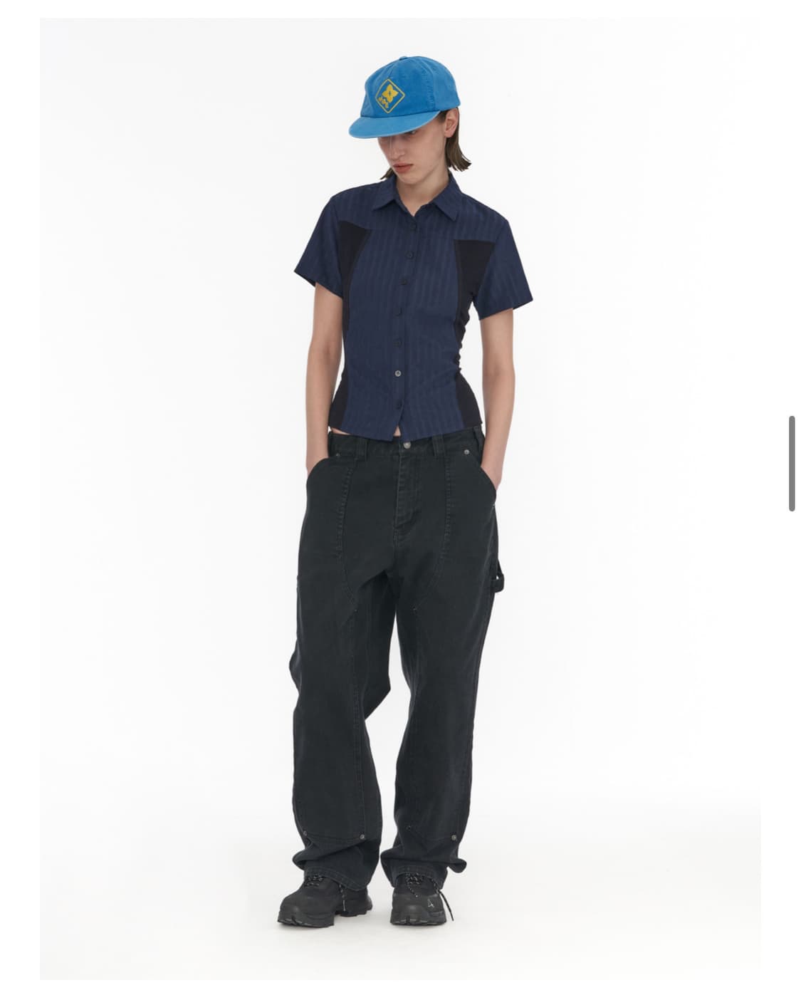 웰빙익스프레스 하프 슬리브 하이킹 셔츠 네이비 M 상품이미지4