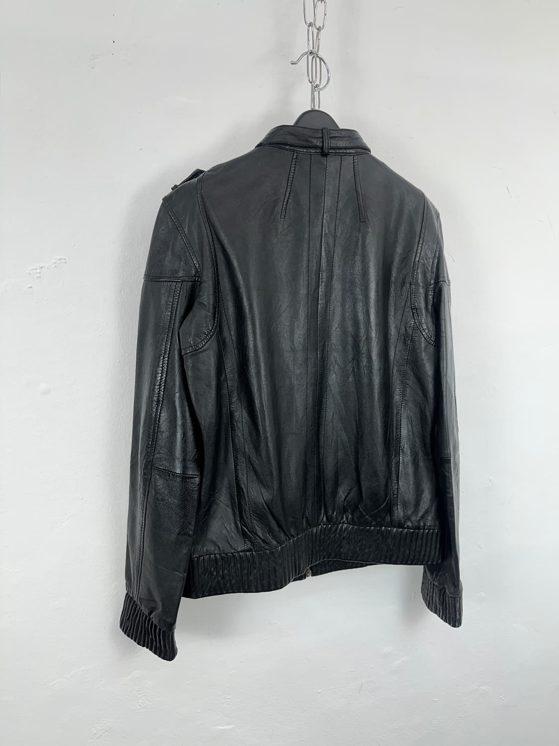 Lambskin Epaulette Ribbed Hem Jacket 상품이미지8
