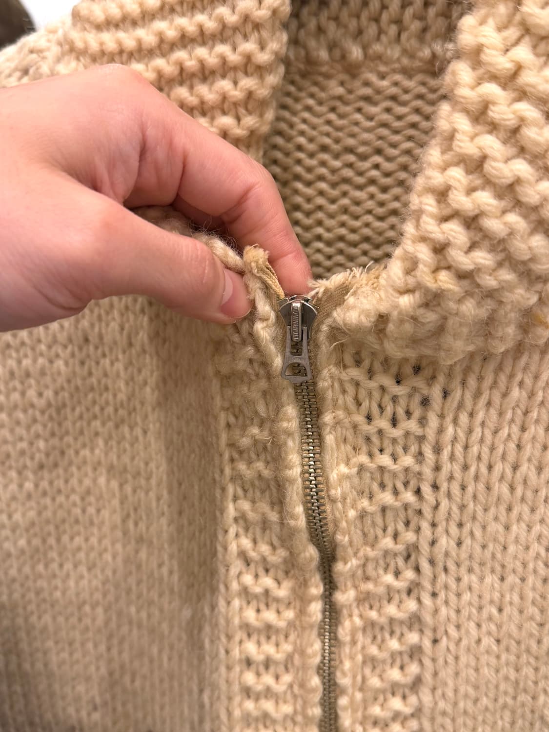 60s Vtg 빈티지 헤비울 Goose 코위찬 니트 집업 상품이미지3