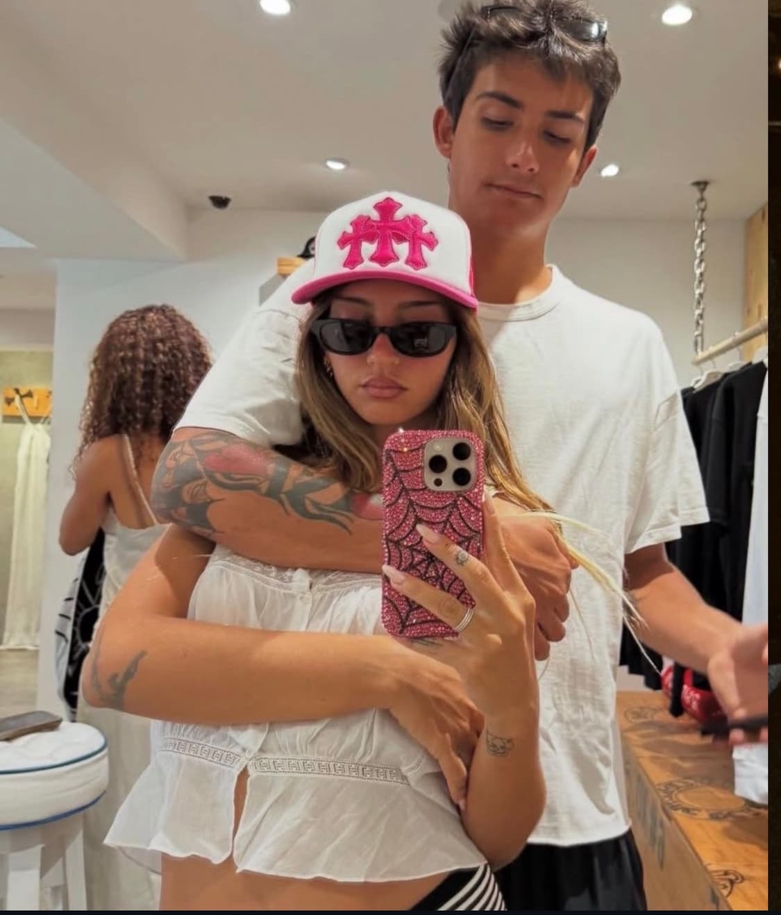 크롬하츠 트리플 크로스패치 핑크 트러커 캡 (모자) 상품이미지1