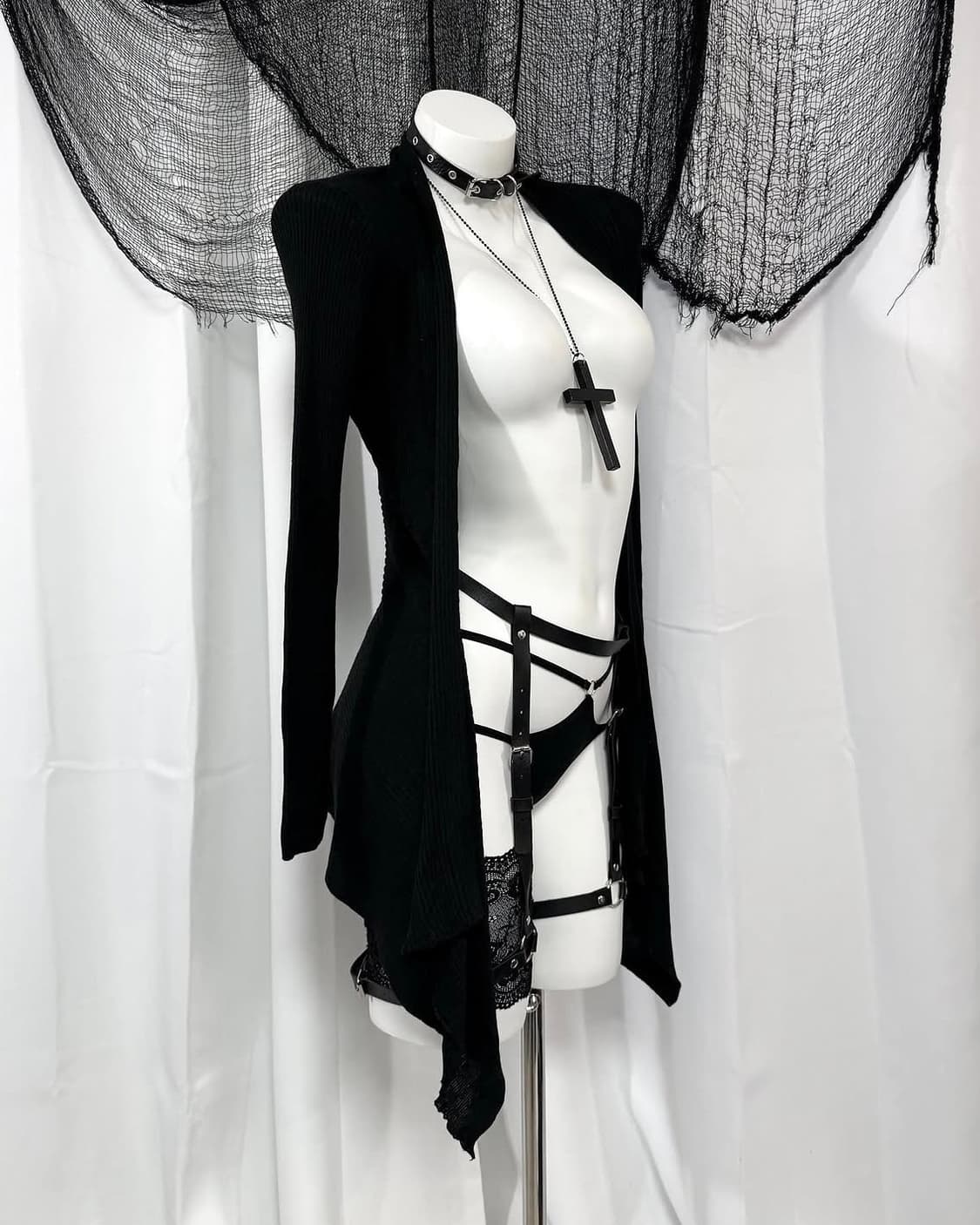 Vintage black long cardigan 상품이미지2