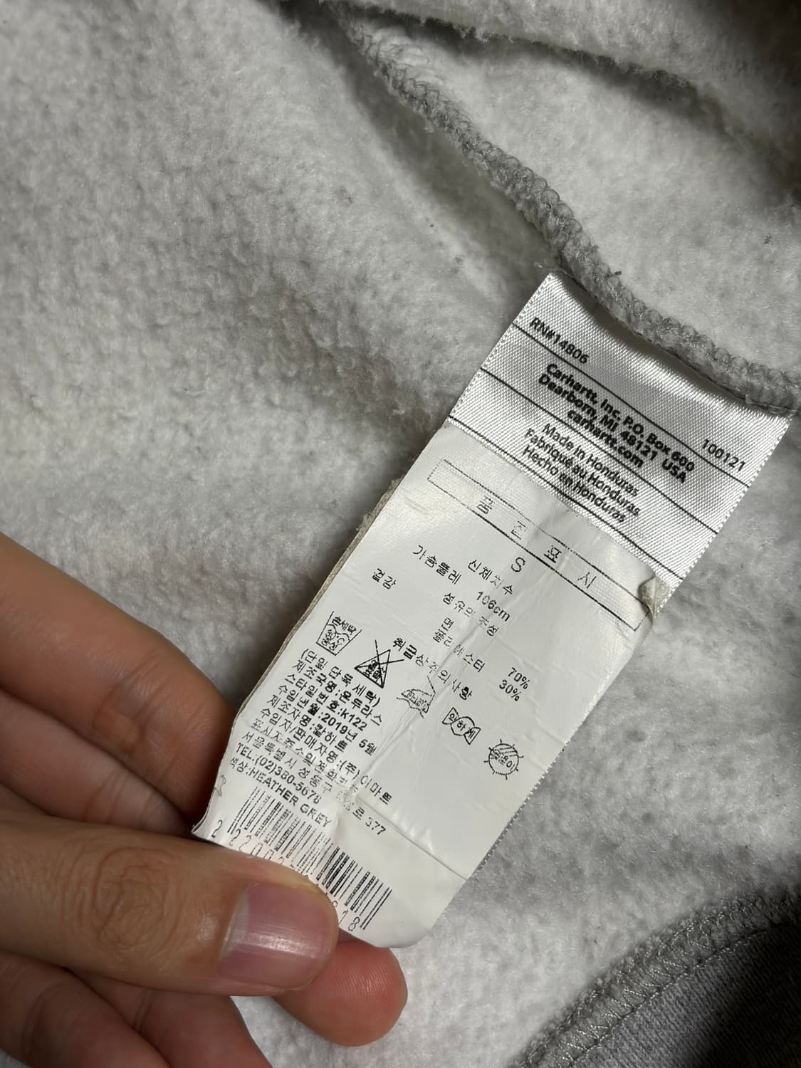 [100] 칼하트 K122 미드웨이트 후드집업 그레이 상품이미지4