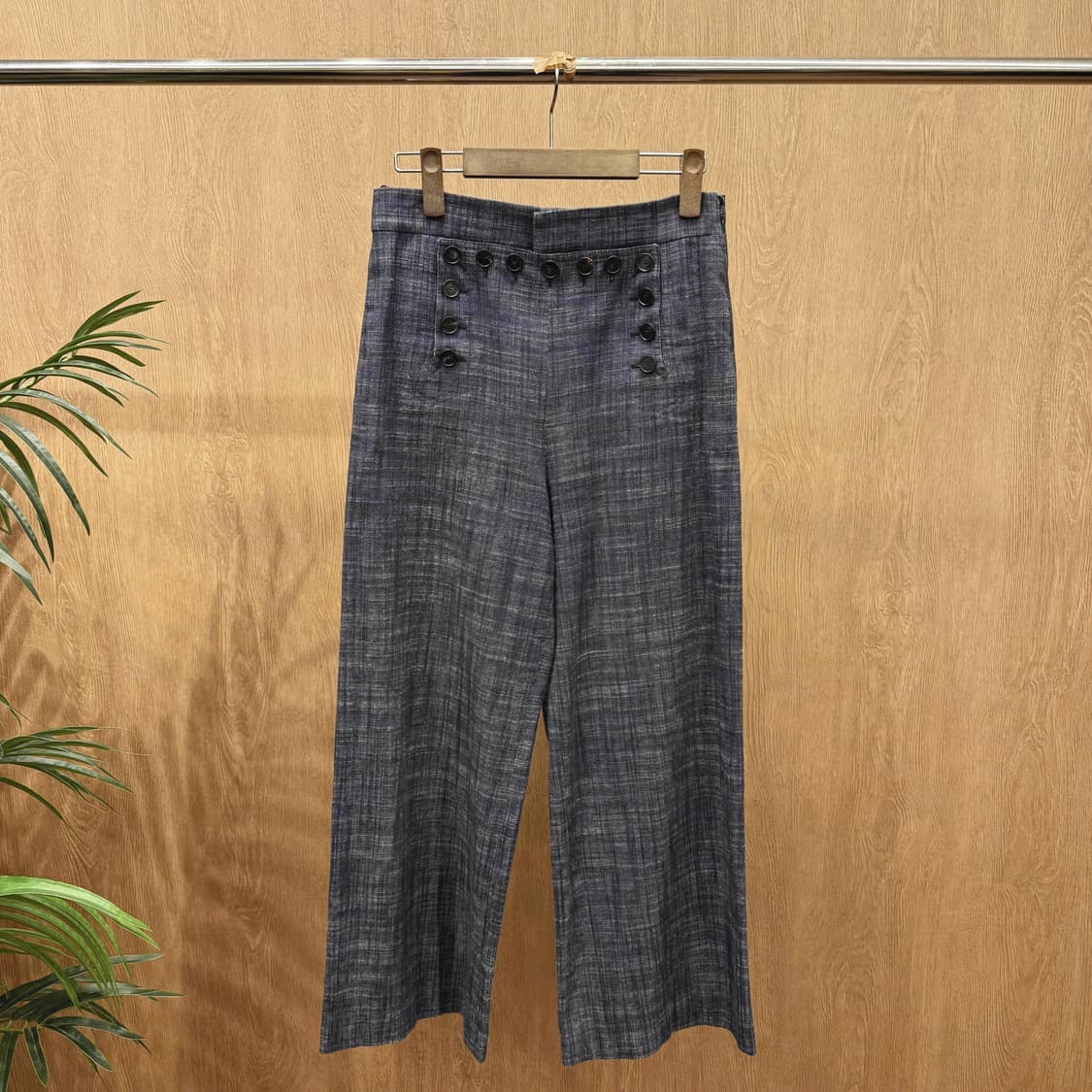 크리스찬 디올 더블 버튼 하이웨스트 팬츠 텍스처드 클래식 그레이 상품이미지1