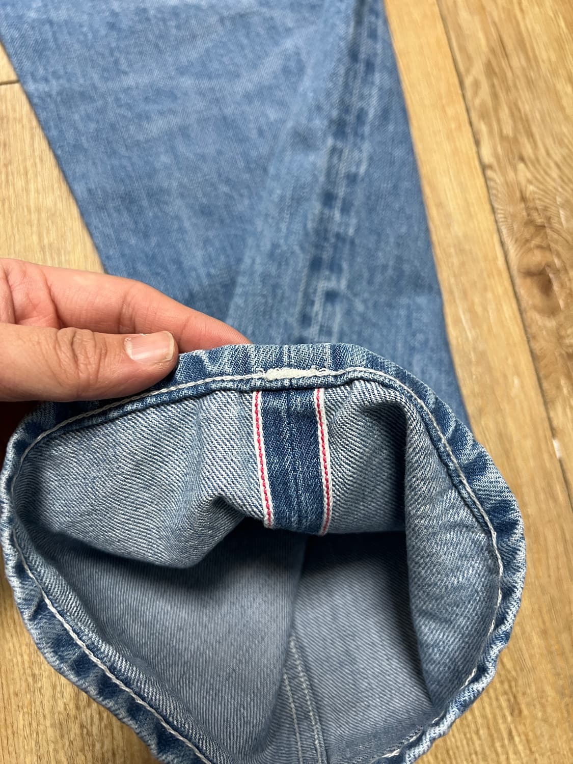 택포15) 스테디에브리웨어 SEW 셀비지 데님 팬츠 미디엄 블루 2 상품이미지6