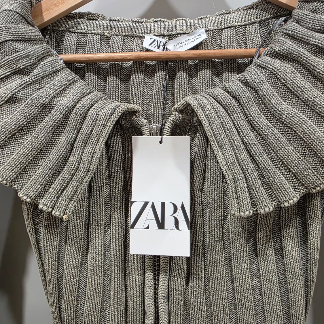 자라(ZARA) 빅카라 리브 니트 집업 가디건 (새상품) 상품이미지4