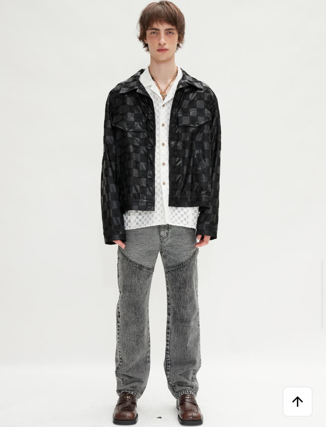 L) 앤더슨벨 체커보드 트러커 자켓 상품이미지3