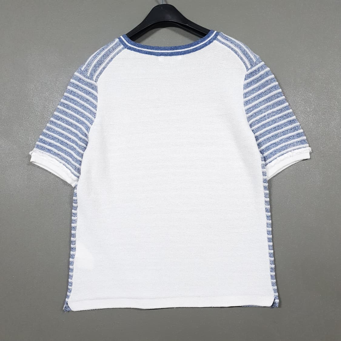 여성 55 빈폴 린넨 마 블렌드 스트라이프 부클 트위드 니트 반팔 티셔츠 상품이미지7