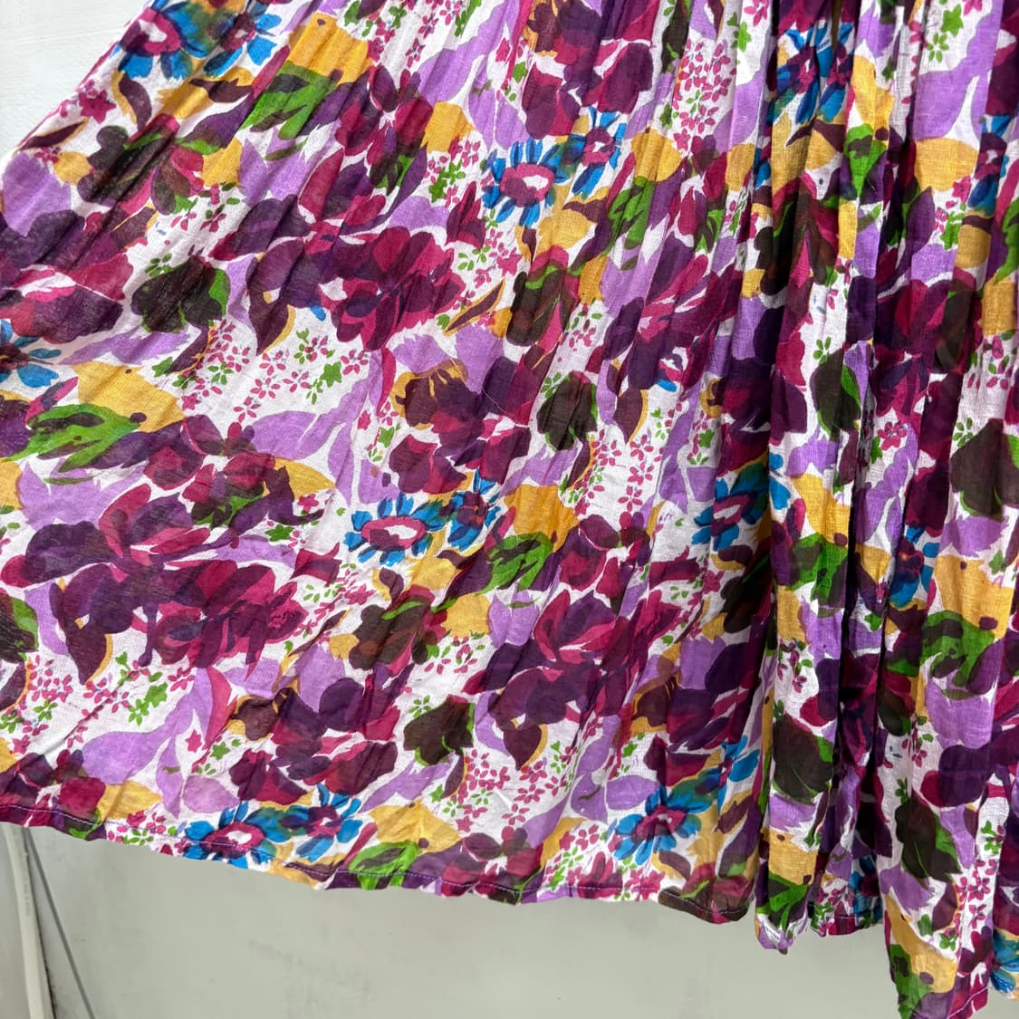 플라워 패턴 히피 그런지 플리츠 롱 스커트 JPN 상품이미지3