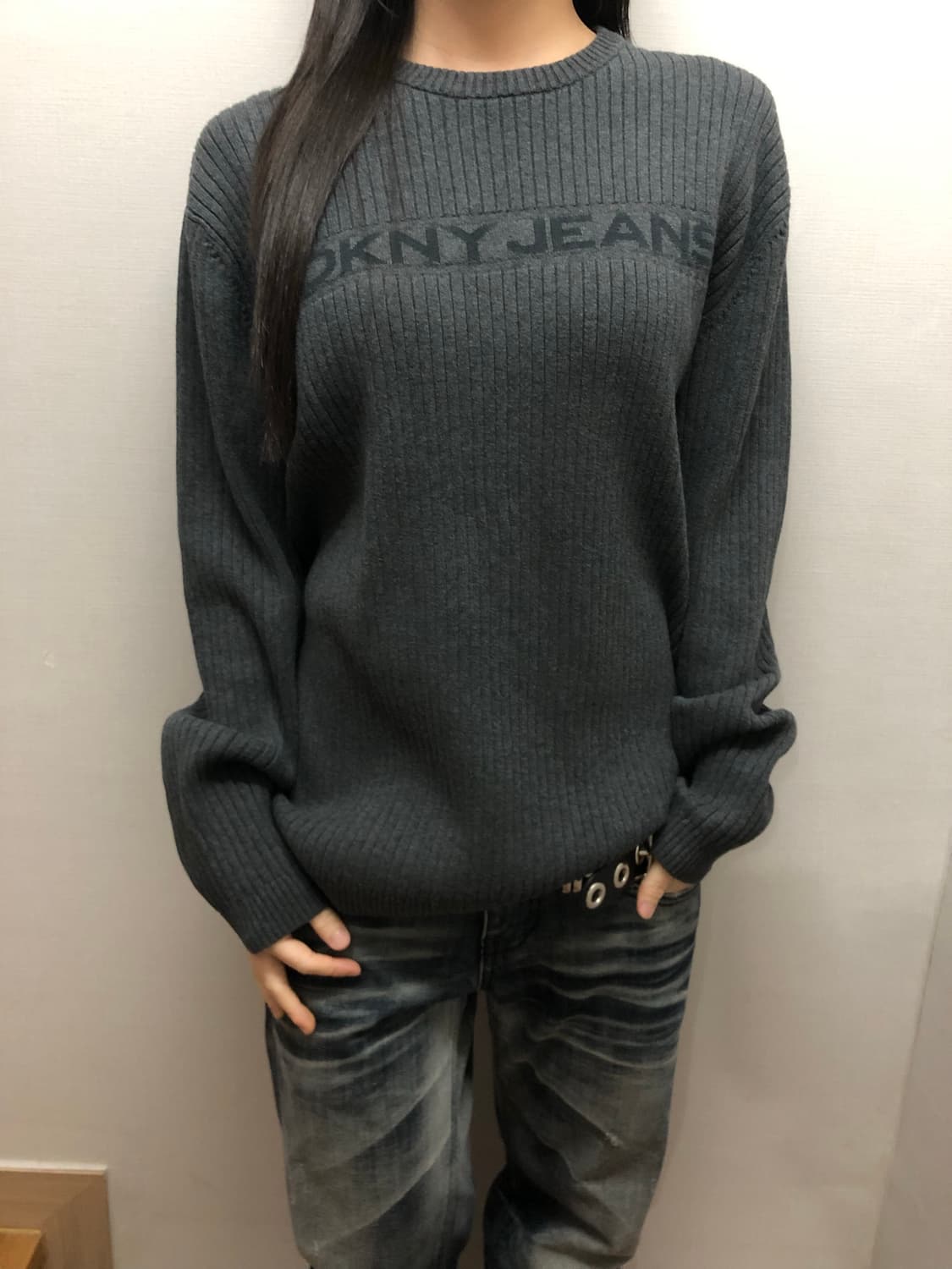 빈티지 DKNY 그레이 니트 상품이미지1