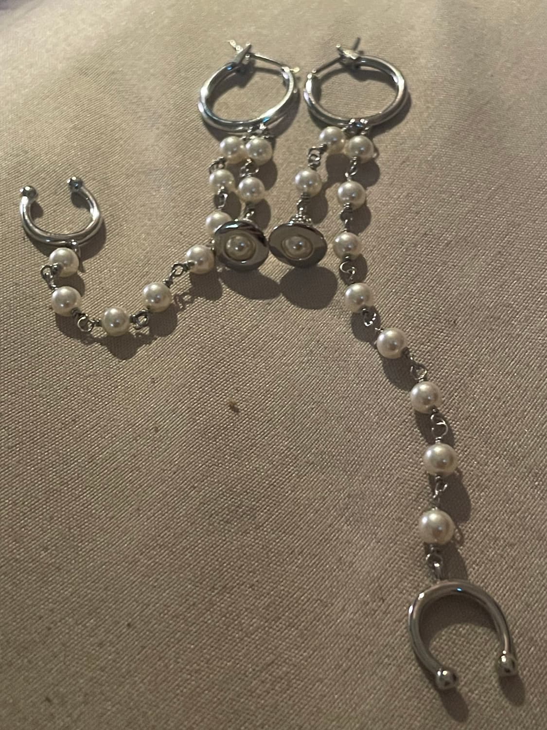 비비안웨스트우드 빈티지 레이어드 피어스 이어링 상품이미지2