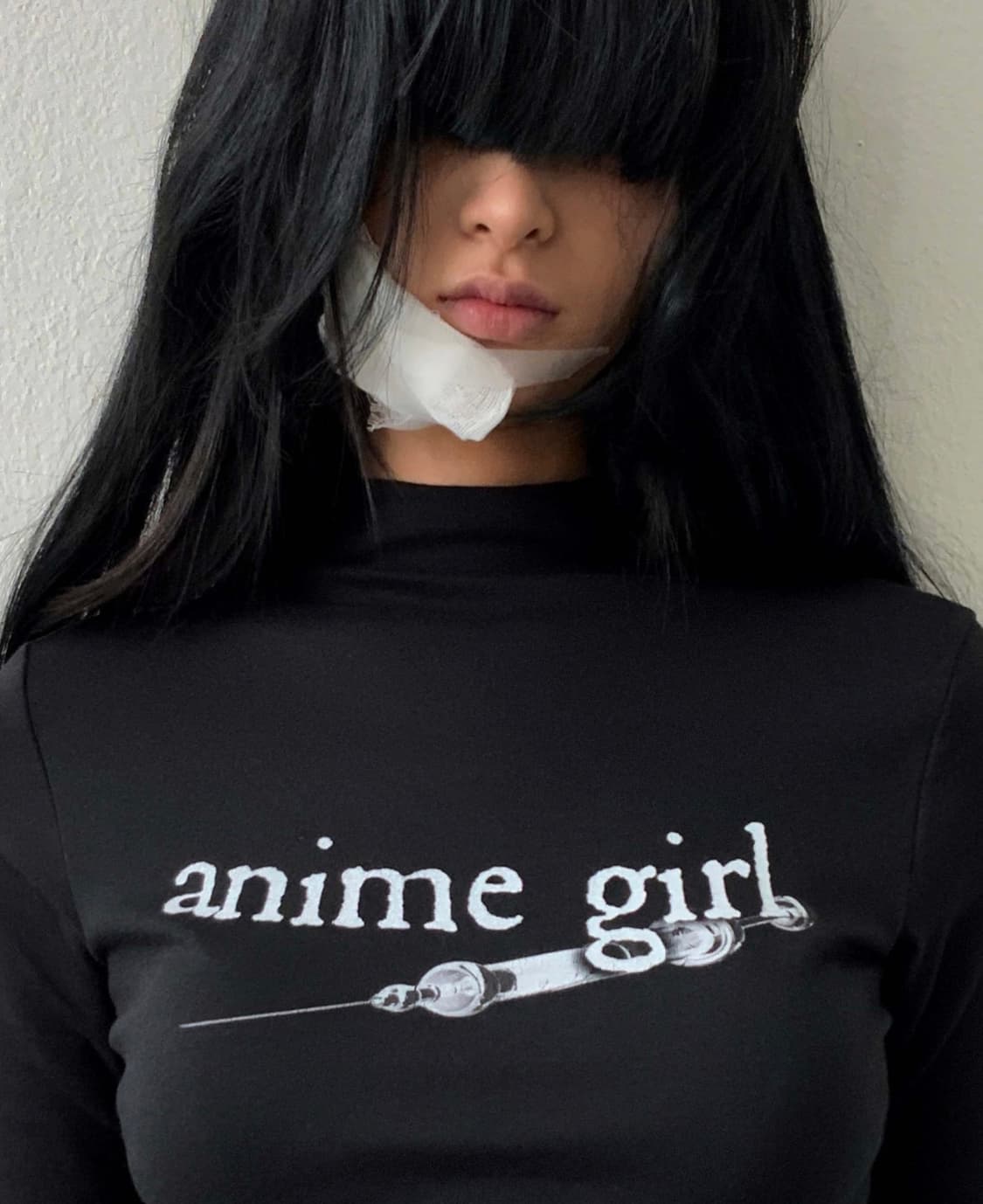 Bonnae / Anime mock neck top (Black) 상품이미지3