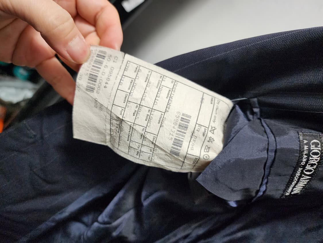 조르지오 아르마니 네이비 스트라이프 더블브레스티드 블레이저 상품이미지5