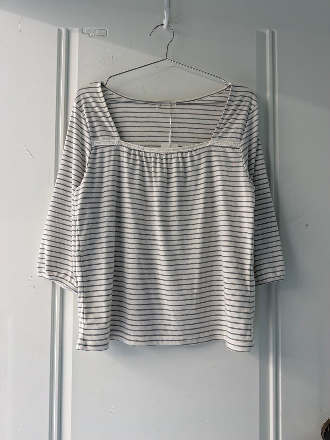 일본빈티지 레이스 스퀘어넥 7부 티셔츠 상품이미지5