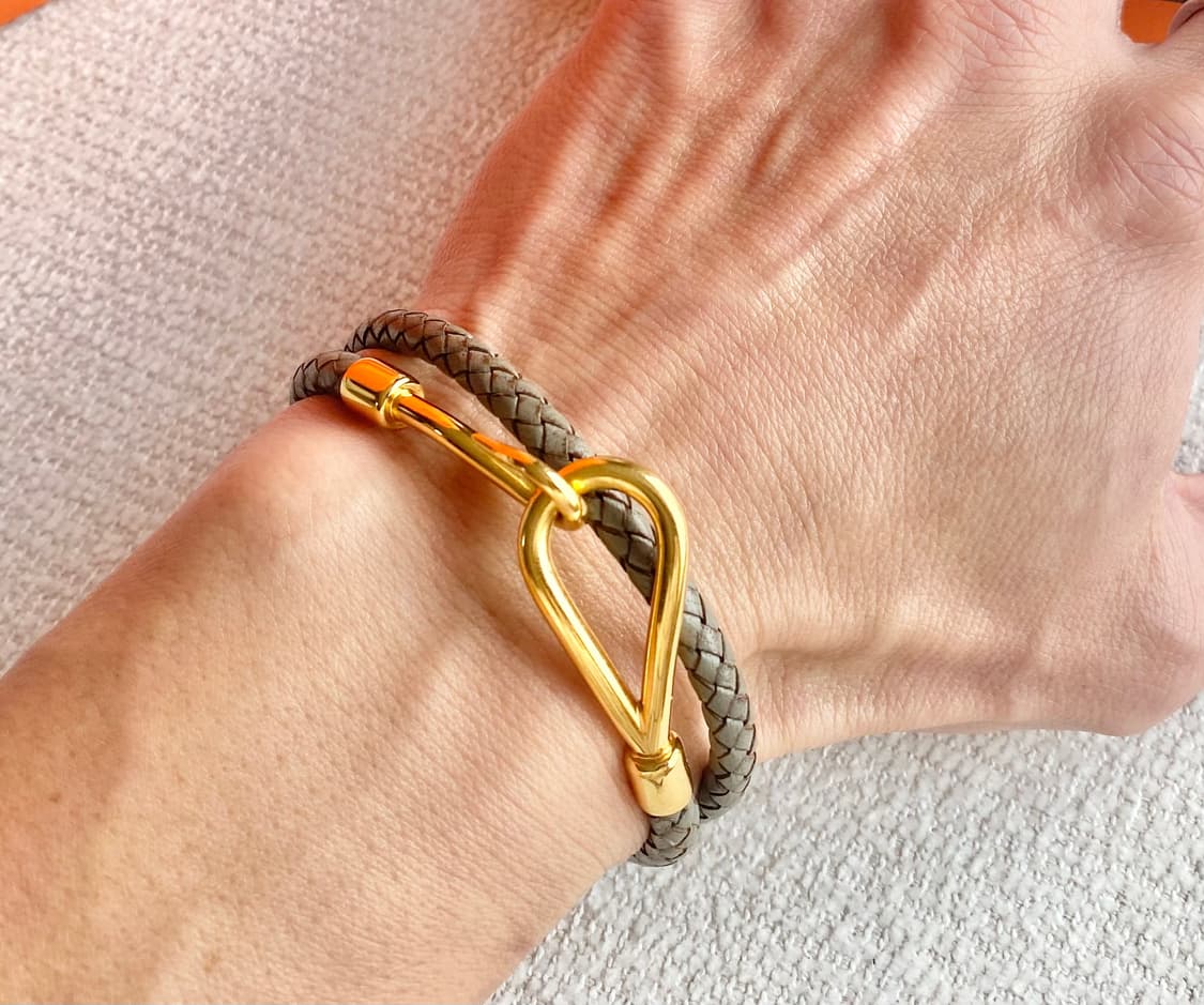 에르메스 점보 그레이 금장 팔찌 2way 타입 상품이미지3