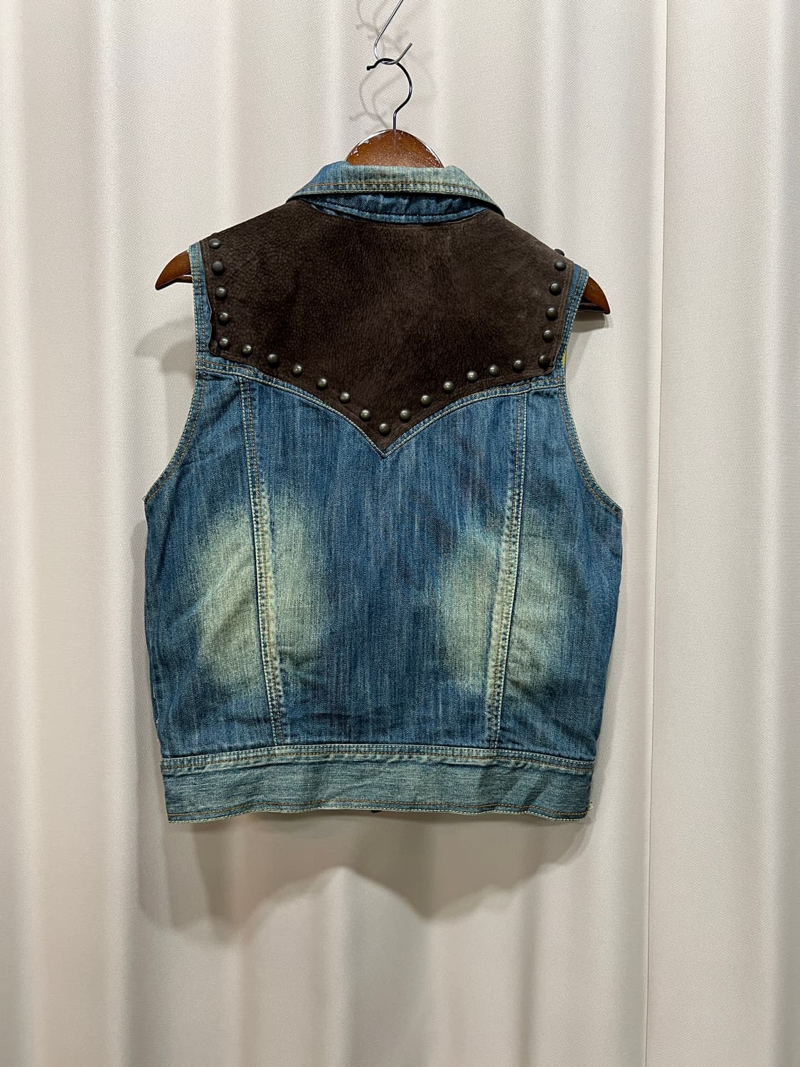 빈티지 웨스턴 스터드 데님 베스트 자켓  상품이미지7