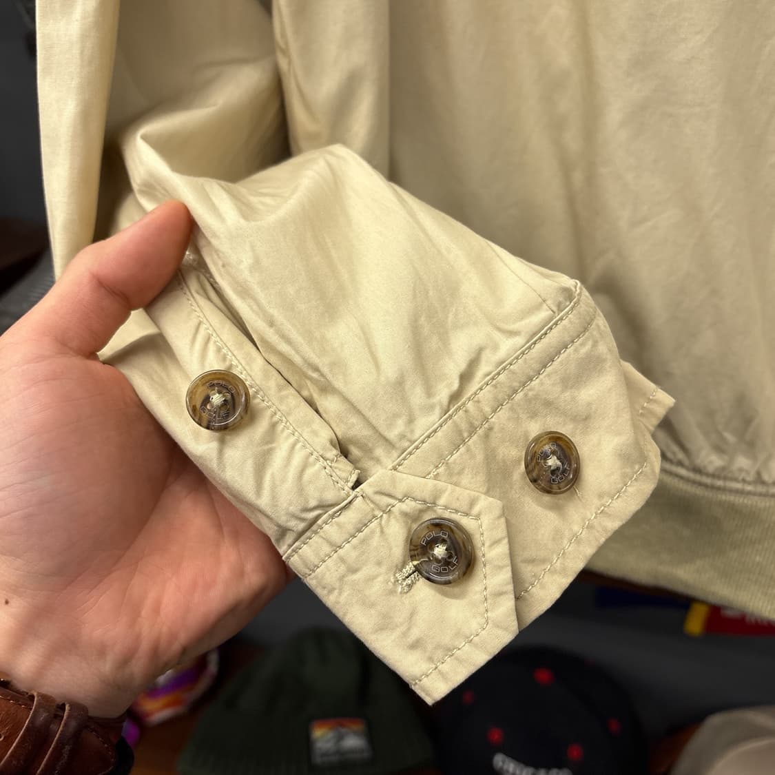 90s 폴로 랄프로렌 체크라이닝 바이스윙 헤링턴 자켓 베이지 N1169 상품이미지8