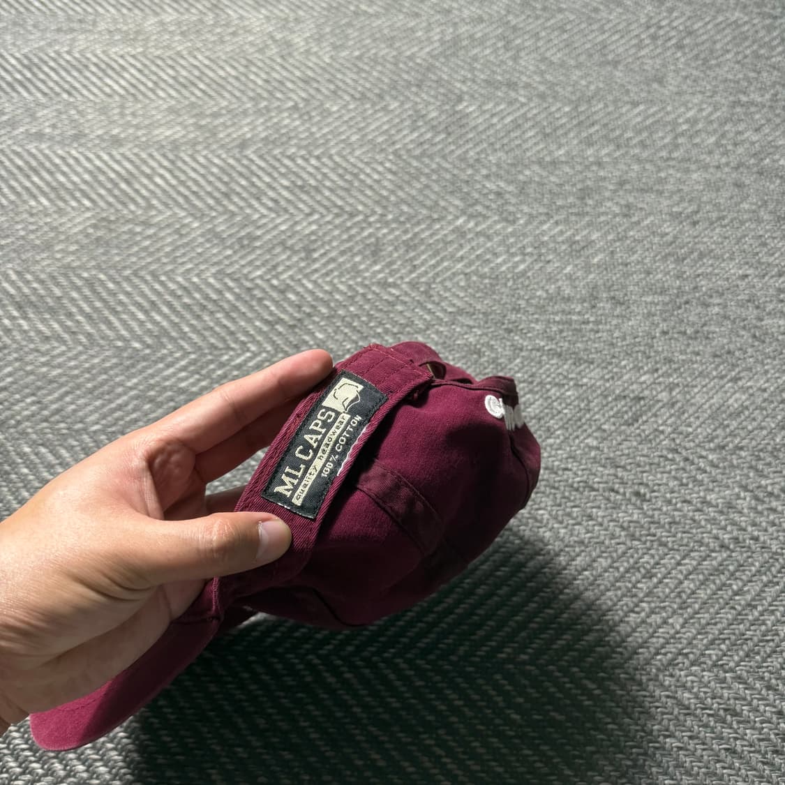 ML CAPS 하버드 자수 로고 버건디 빈티지 볼캡 상품이미지4
