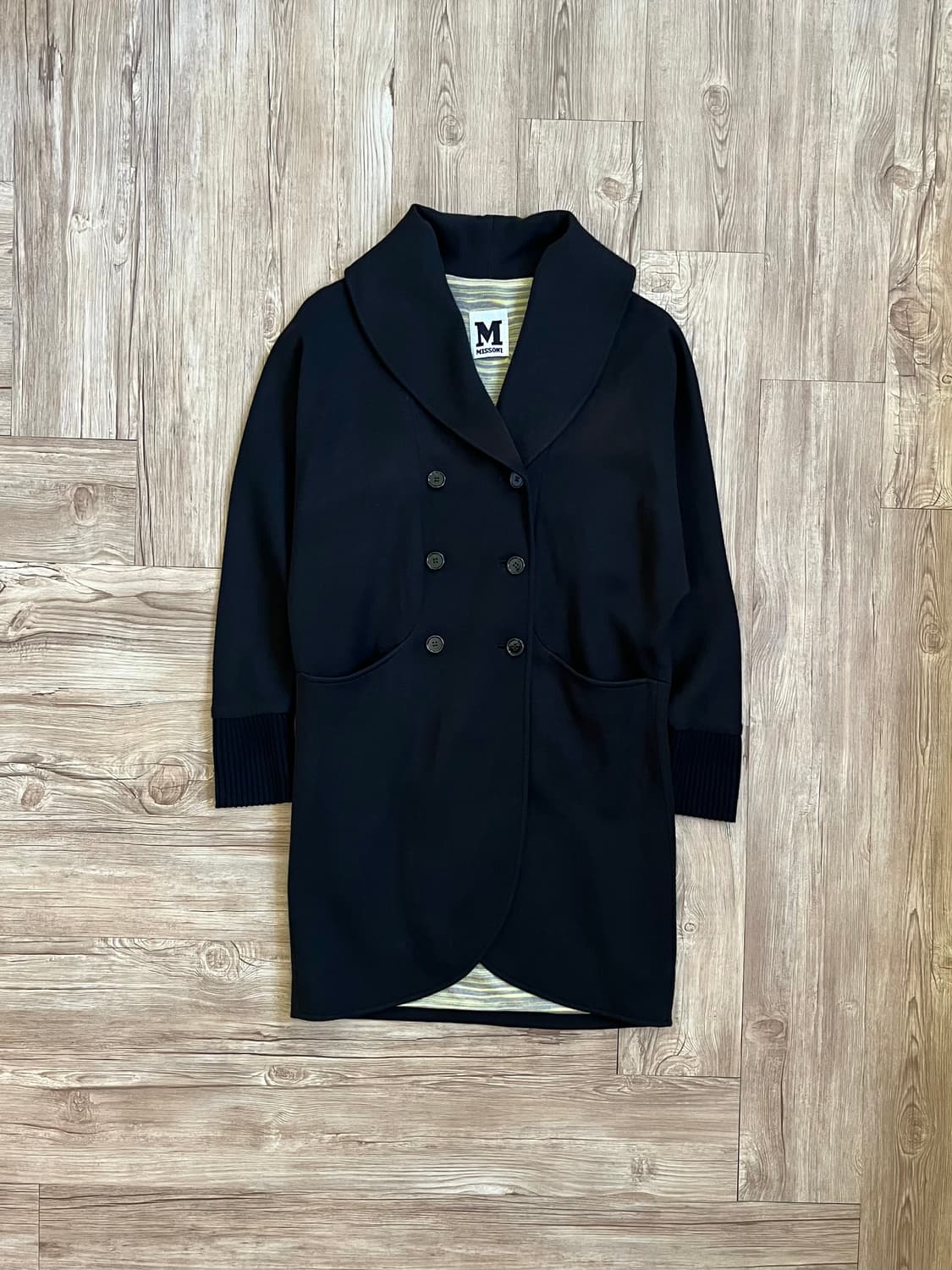 MISSONI 숄 카라 블랙 코트 상품이미지1