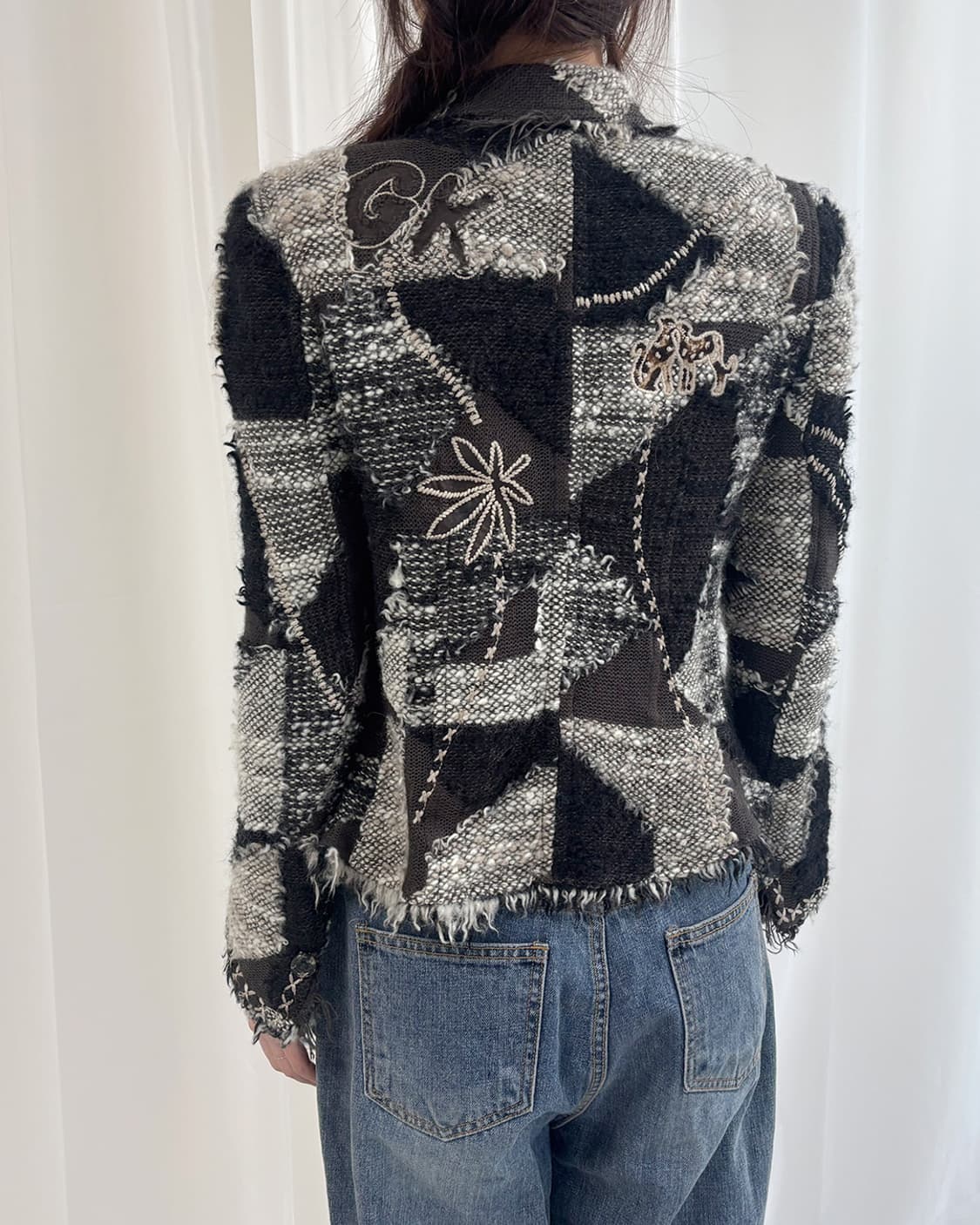 GK ITALIYA grunge patchwork tweed jacket 상품이미지9
