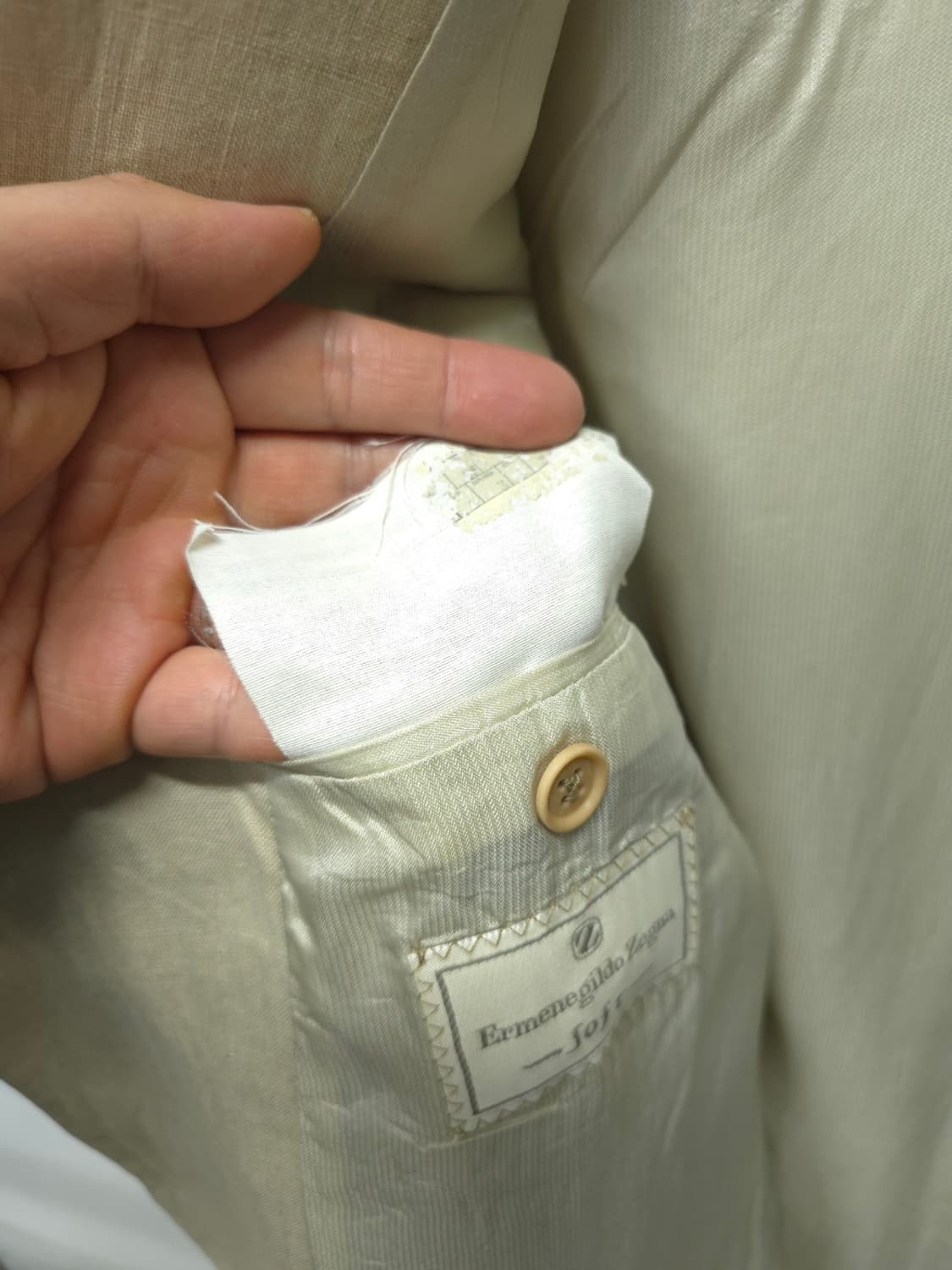 에르메네질도 제냐 소프트 라인 베이지 린넨 블레이저 (스위스 메이드) 상품이미지9