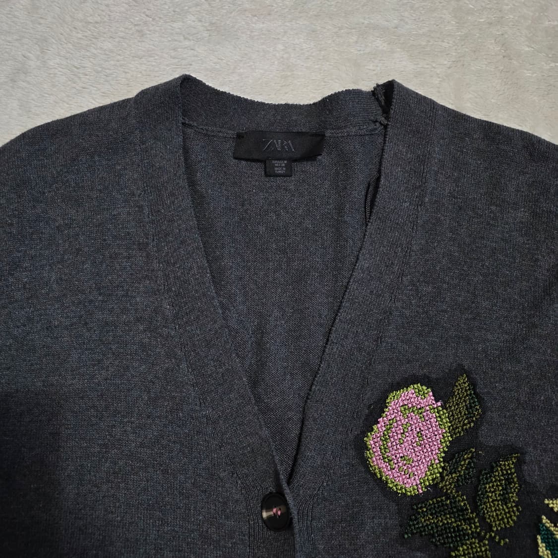 (M)여성 자라 플라워 자수 가디건 상품이미지2