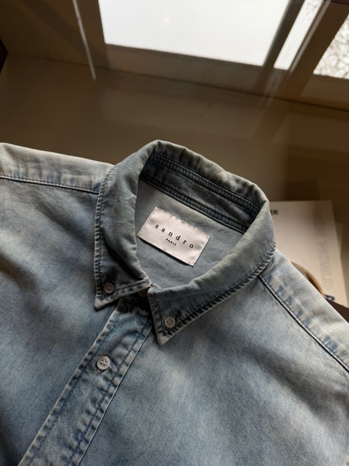 산드로 데님 버튼다운 셔츠 100 상품이미지8