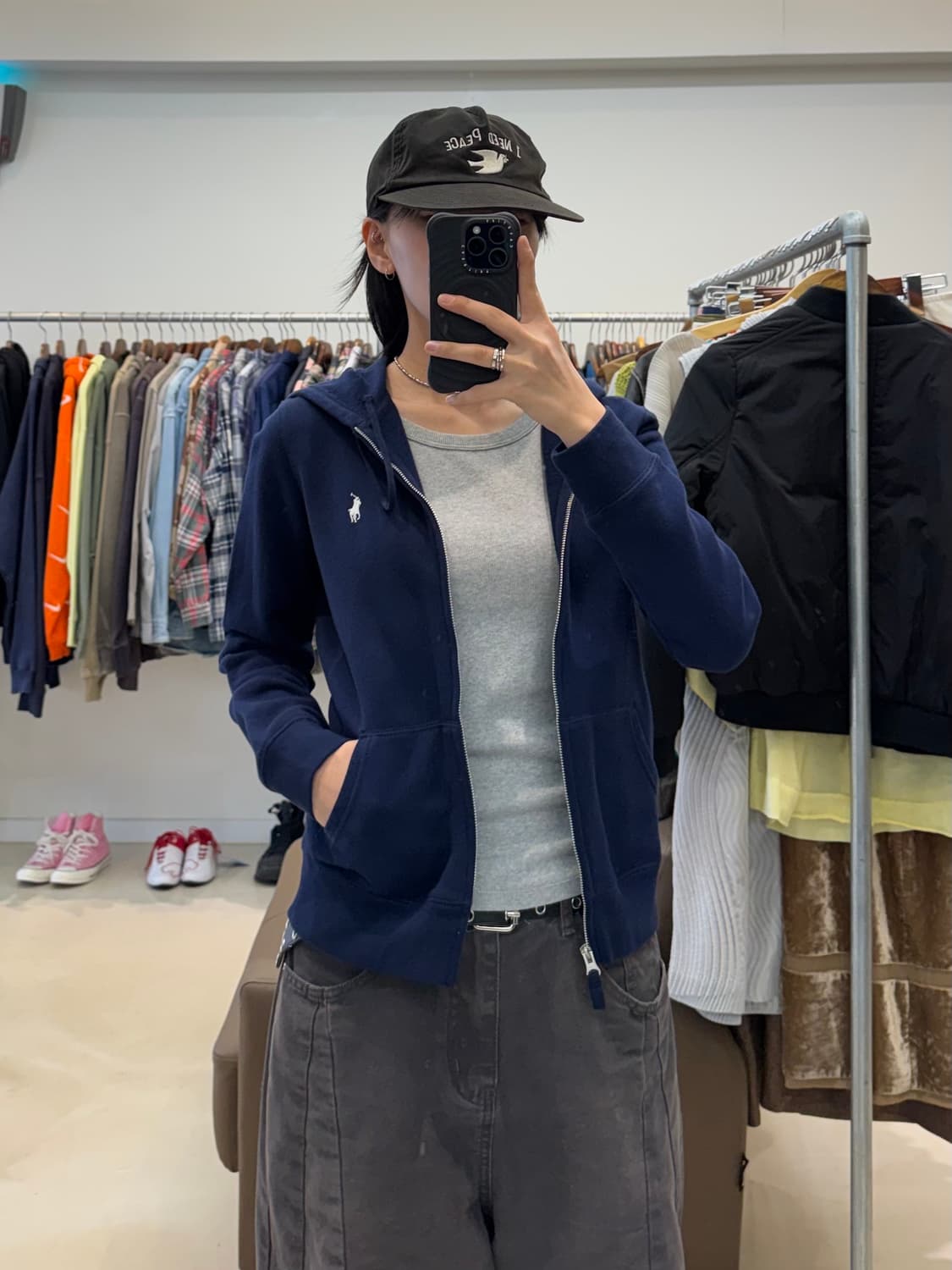 폴로 랄프로렌 우먼 후드집업 네이비  상품이미지4