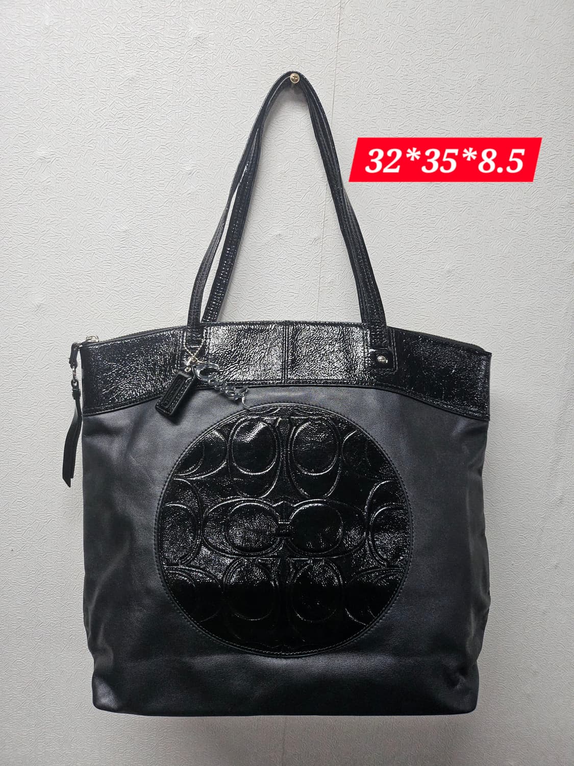 코치 가죽 블랙 로고 패턴 쇼퍼백 상품이미지1