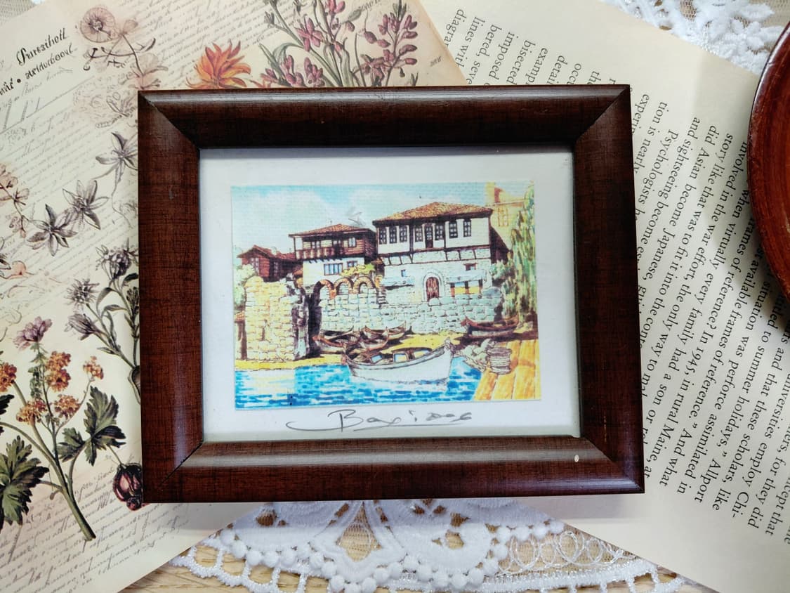 Vintage)빈티지 항구그림 액자 상품이미지1