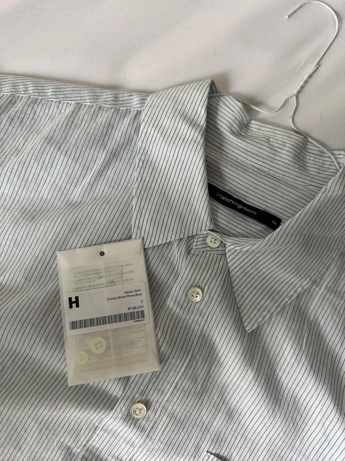(3) 해칭룸 클래식 셔츠 CRINKLE STRIPE WHITE/BLUE 상품이미지3