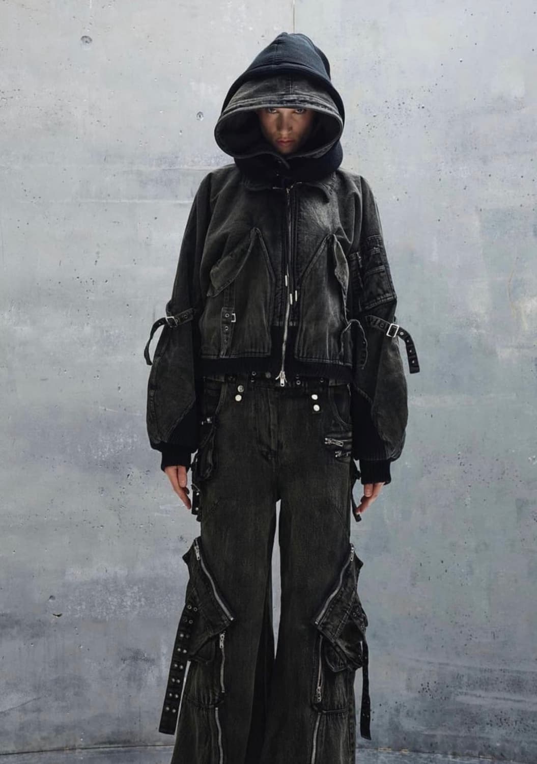 [L] 노페이스 스튜디오 카고 봄버 데님 자켓 블랙 상품이미지5