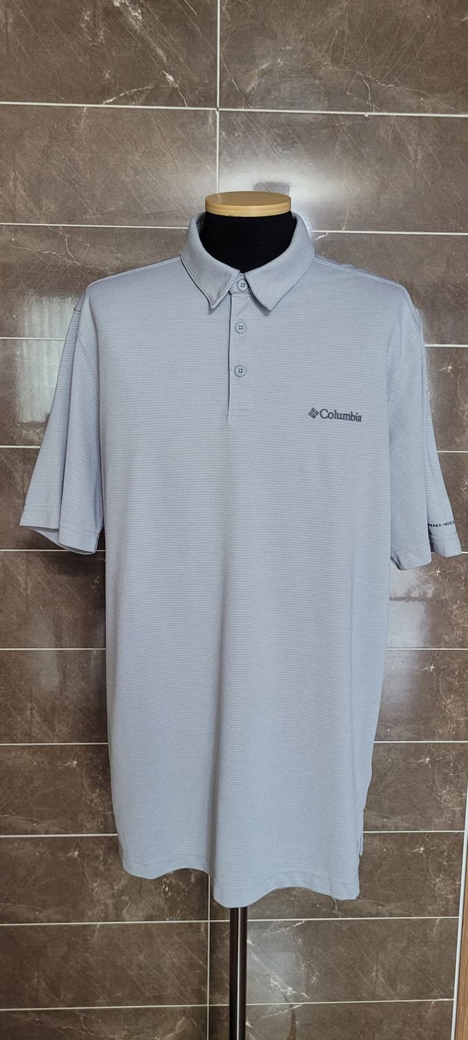 (남성2XL사이즈)컬럼비아 기능성 카라티(상태최상) 그레이 상품이미지1