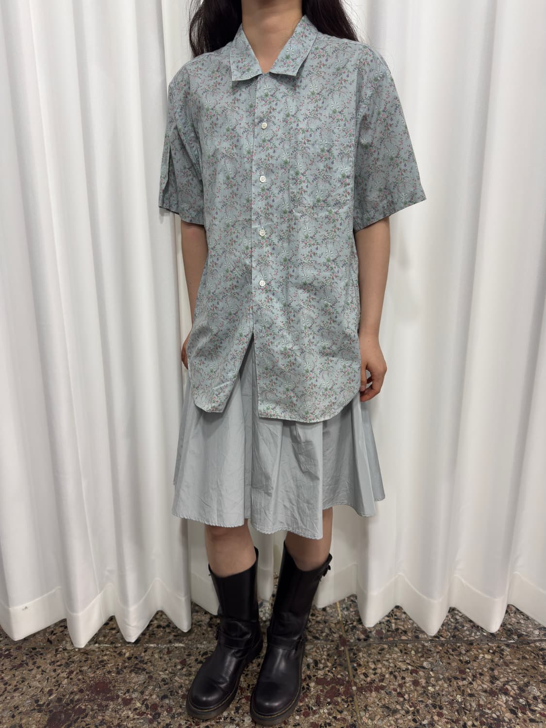 soft blue pleats skirt 상품이미지4