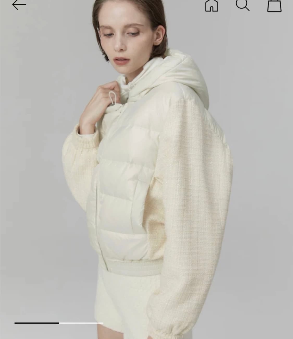 마리끌레르 아이보리 숏패딩(현재품절 상품이미지1