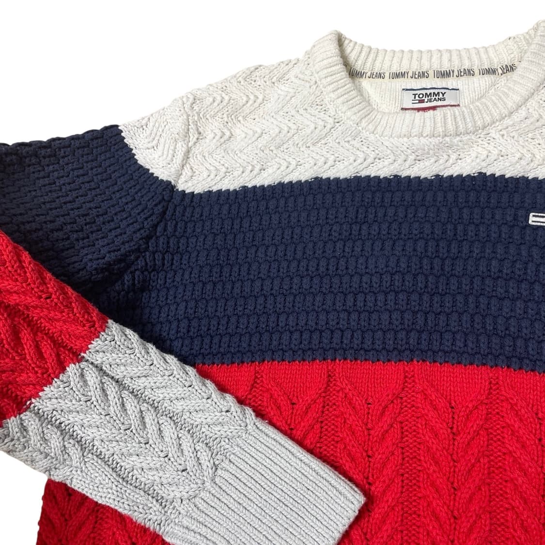 타미힐피거  컬러 블록 케이블 니트 XL 상품이미지2