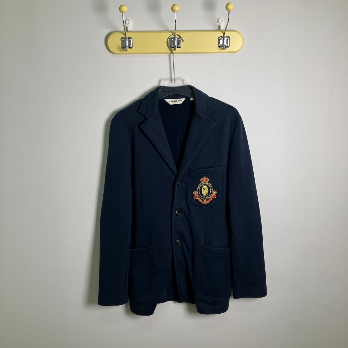 베이프 패치 네이비 코튼 블레이저 자켓 S 상품이미지1