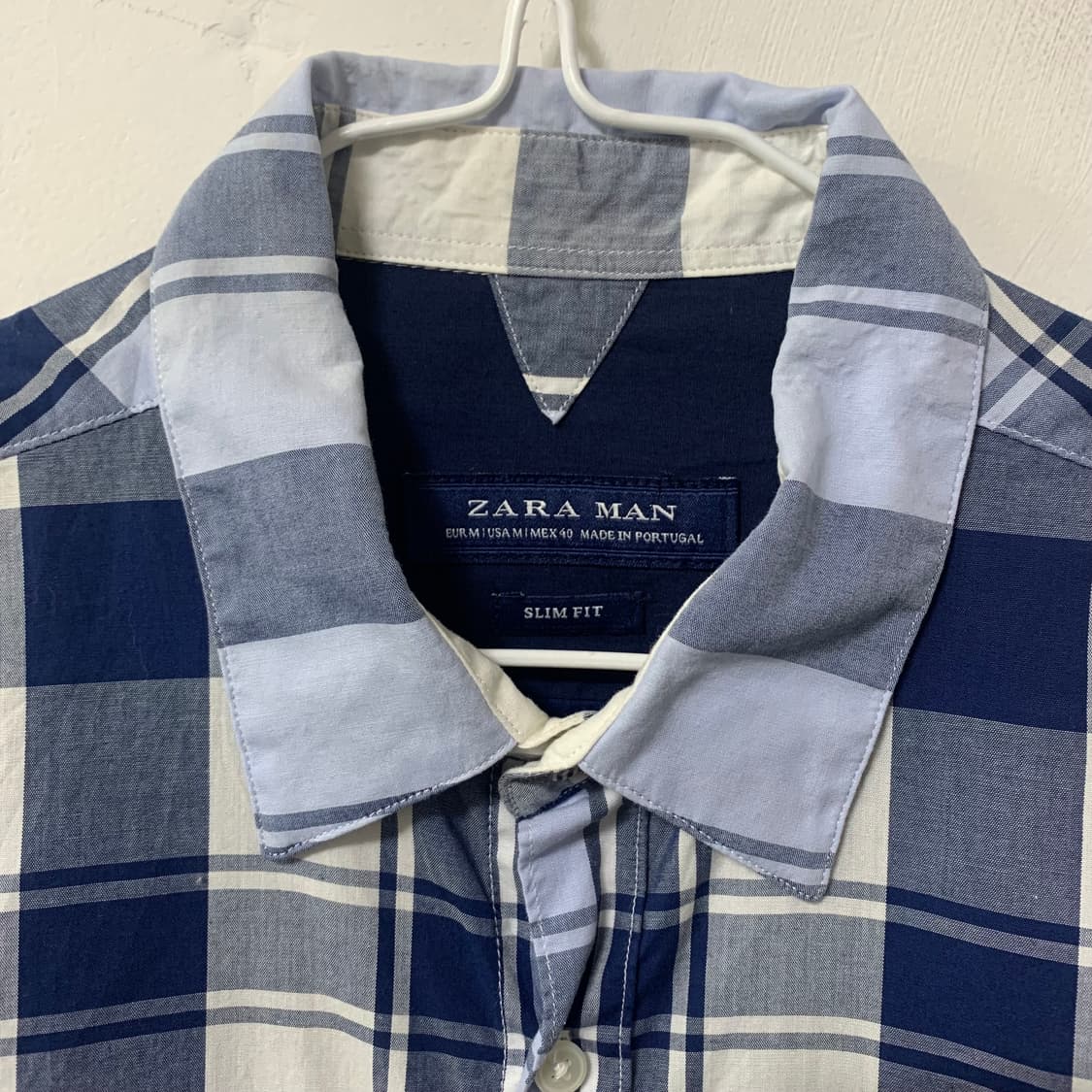 (M) 자라 남성용 체크 셔츠 상품이미지3