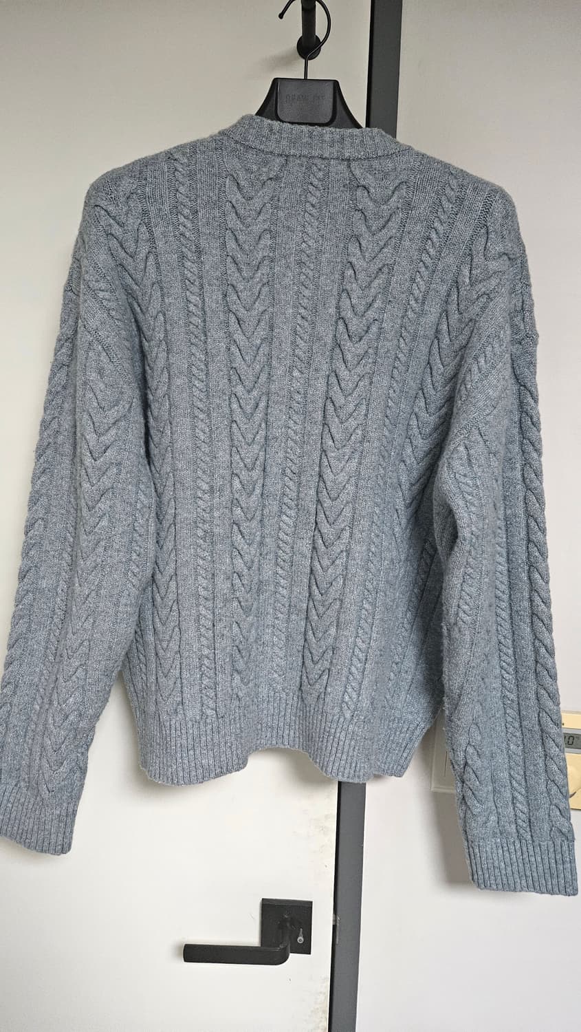 케이블 버튼 라운드 카디건 - 스카이블루 상품이미지3