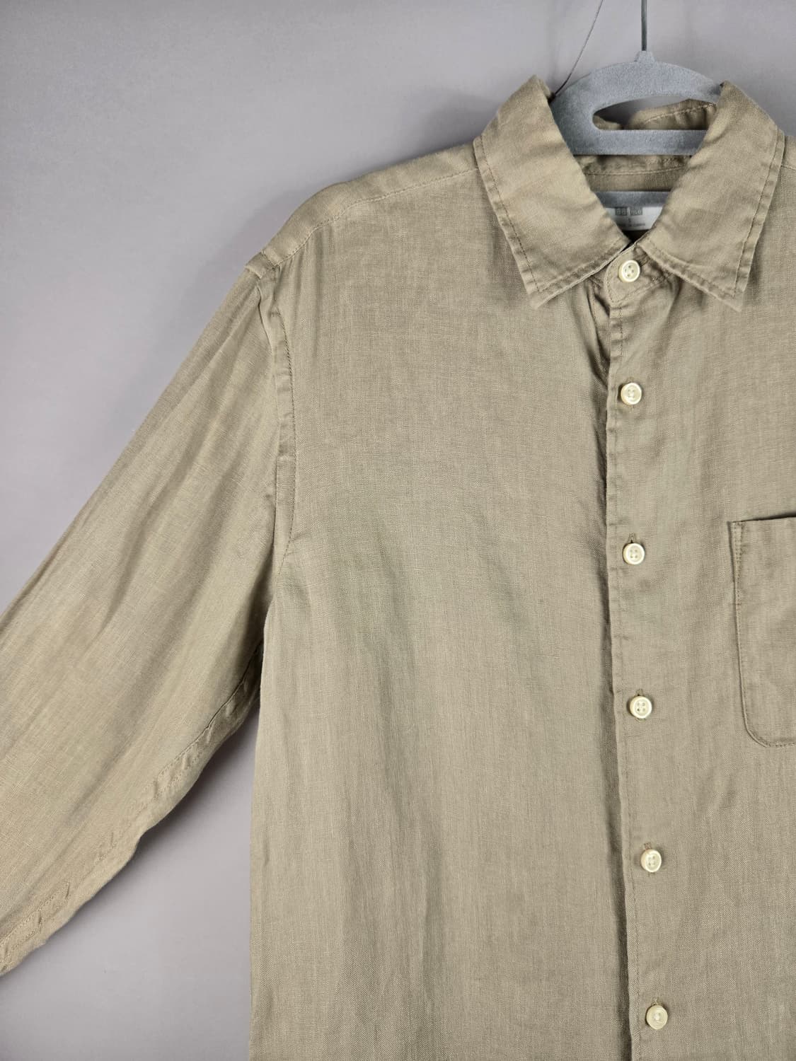 [무료배송]유니클로 S 남성 마 린넨 100% 긴팔 셔츠 상품이미지3