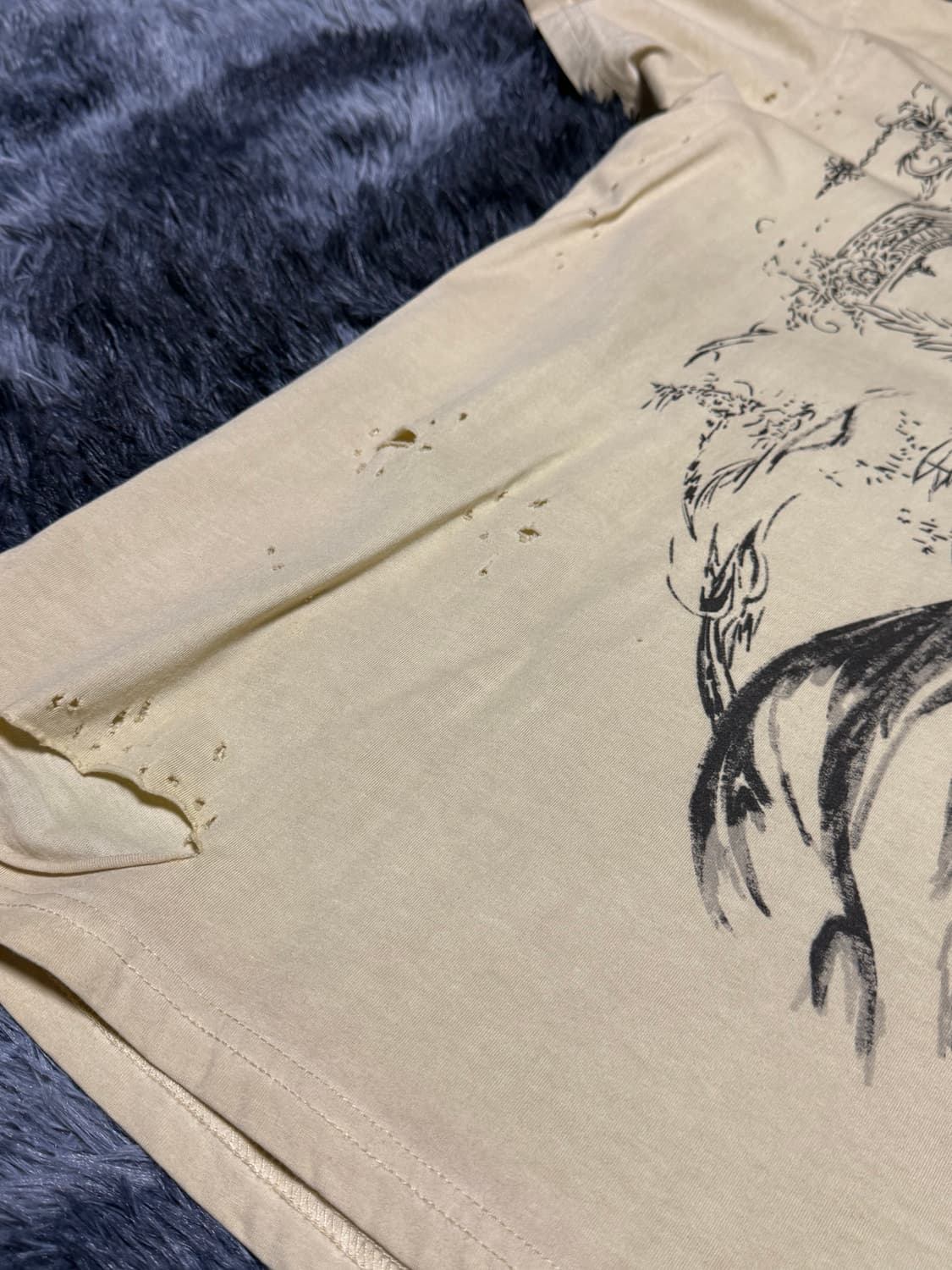 Vkei 무드 리페어 데미지 티셔츠 상품이미지4