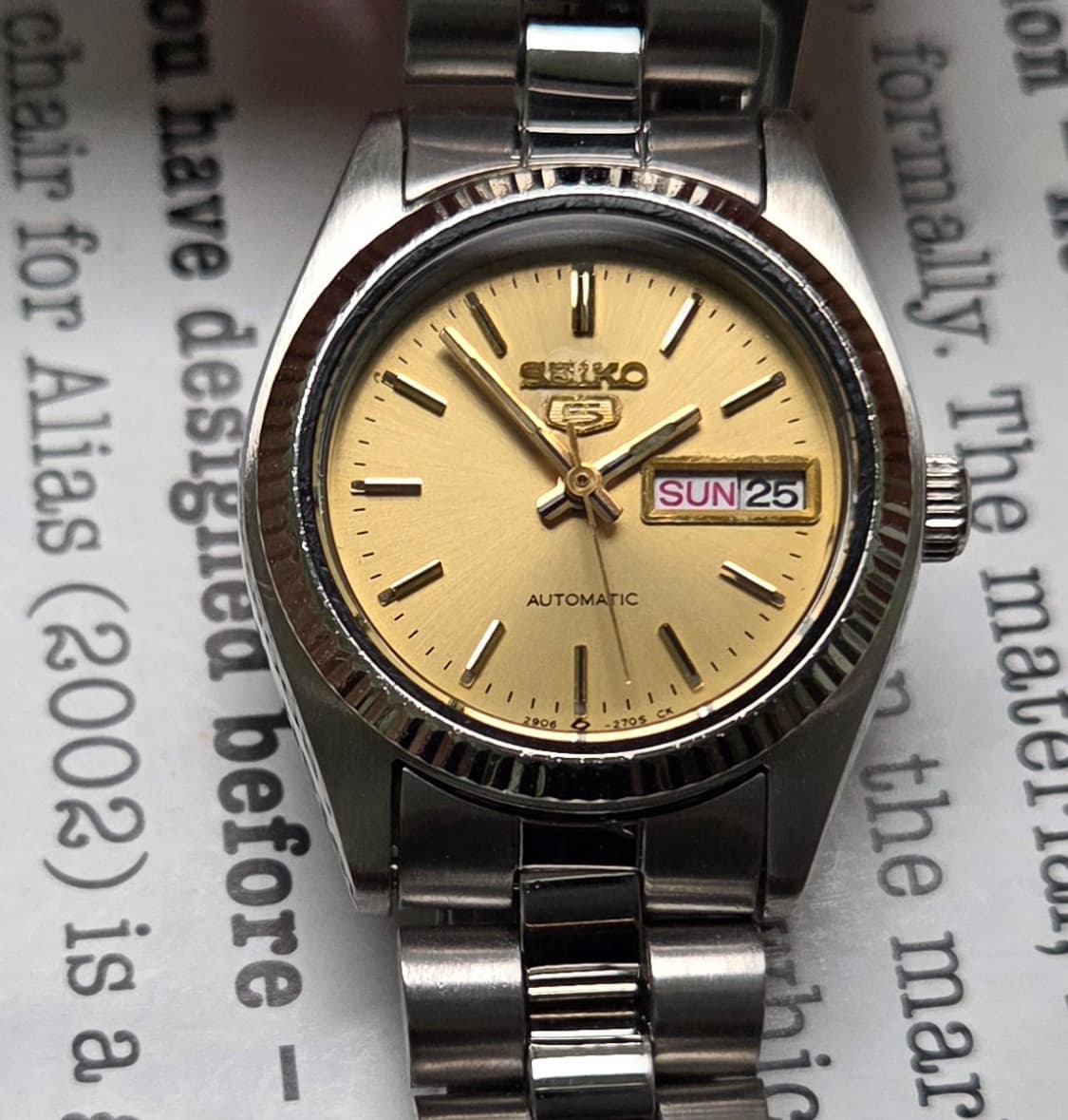 빈티지 세이코 데이데이트 샴골판 플루티드베젤 오토매틱 여성용  상품이미지1