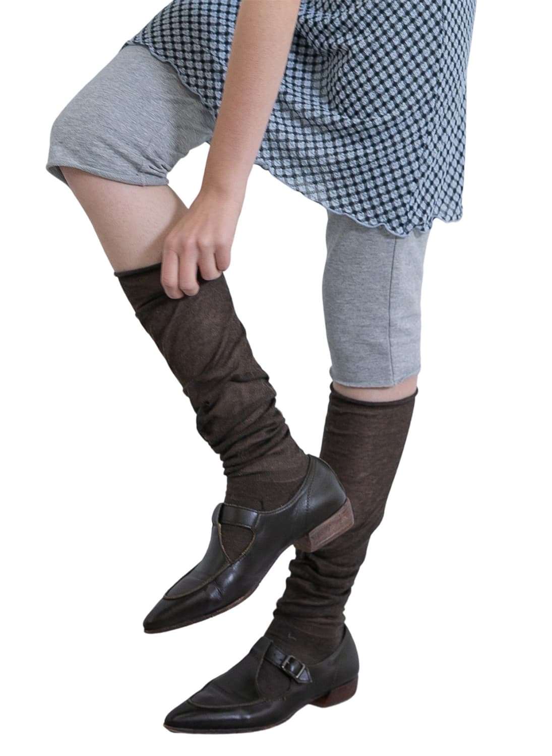 [F]퍼버즈 26ss 멜티드 스티치 양말/브라운 상품이미지1