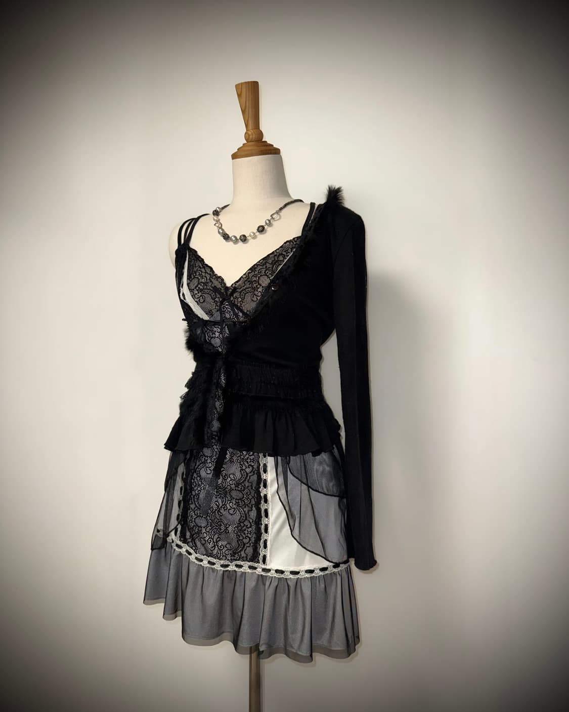 고스 페어리 퍼니트 블랙 가디건 상품이미지3