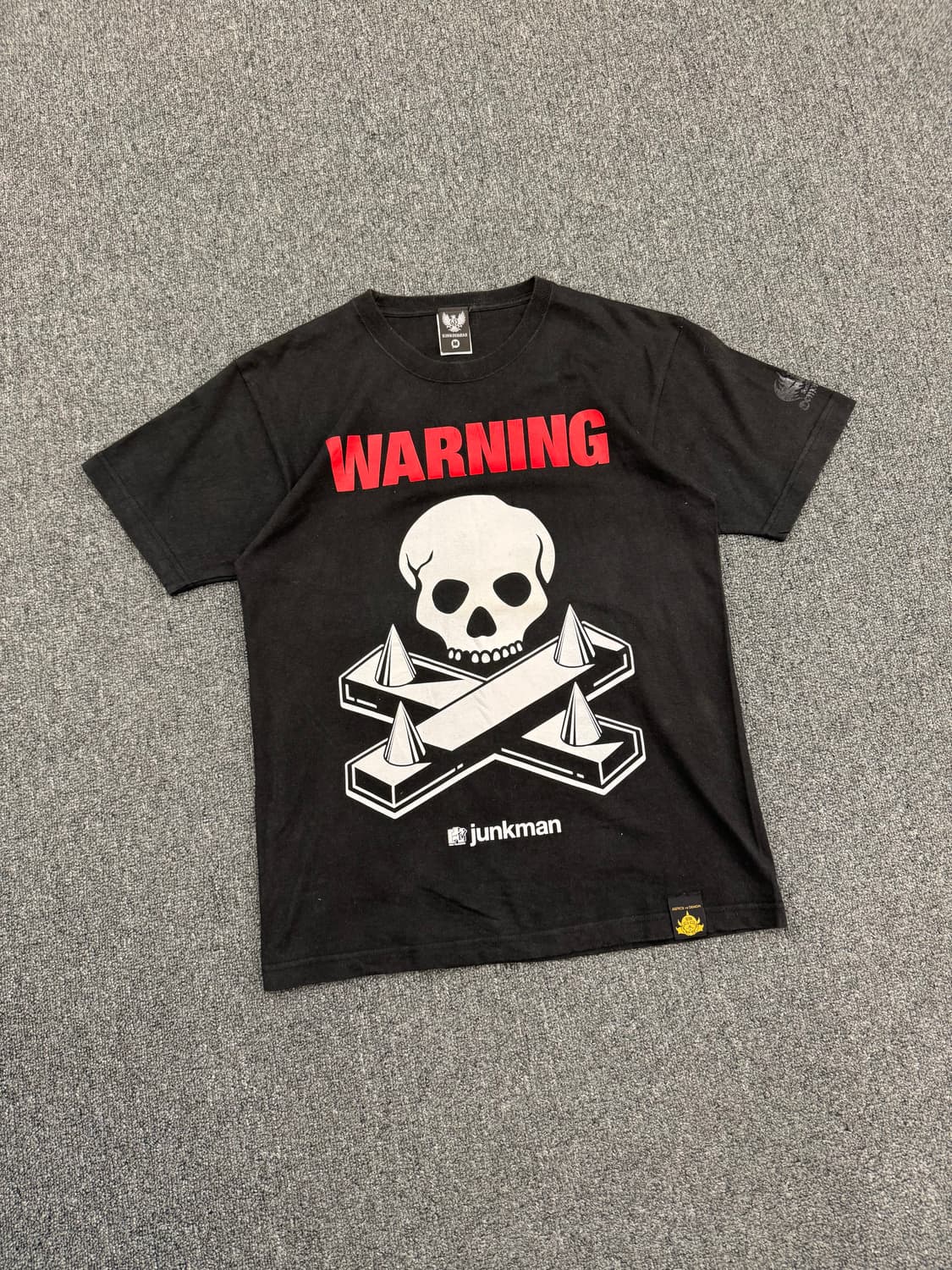 M)Kinnikuman 빈티지 Junkman 스컬 프린팅 반팔 상품이미지1