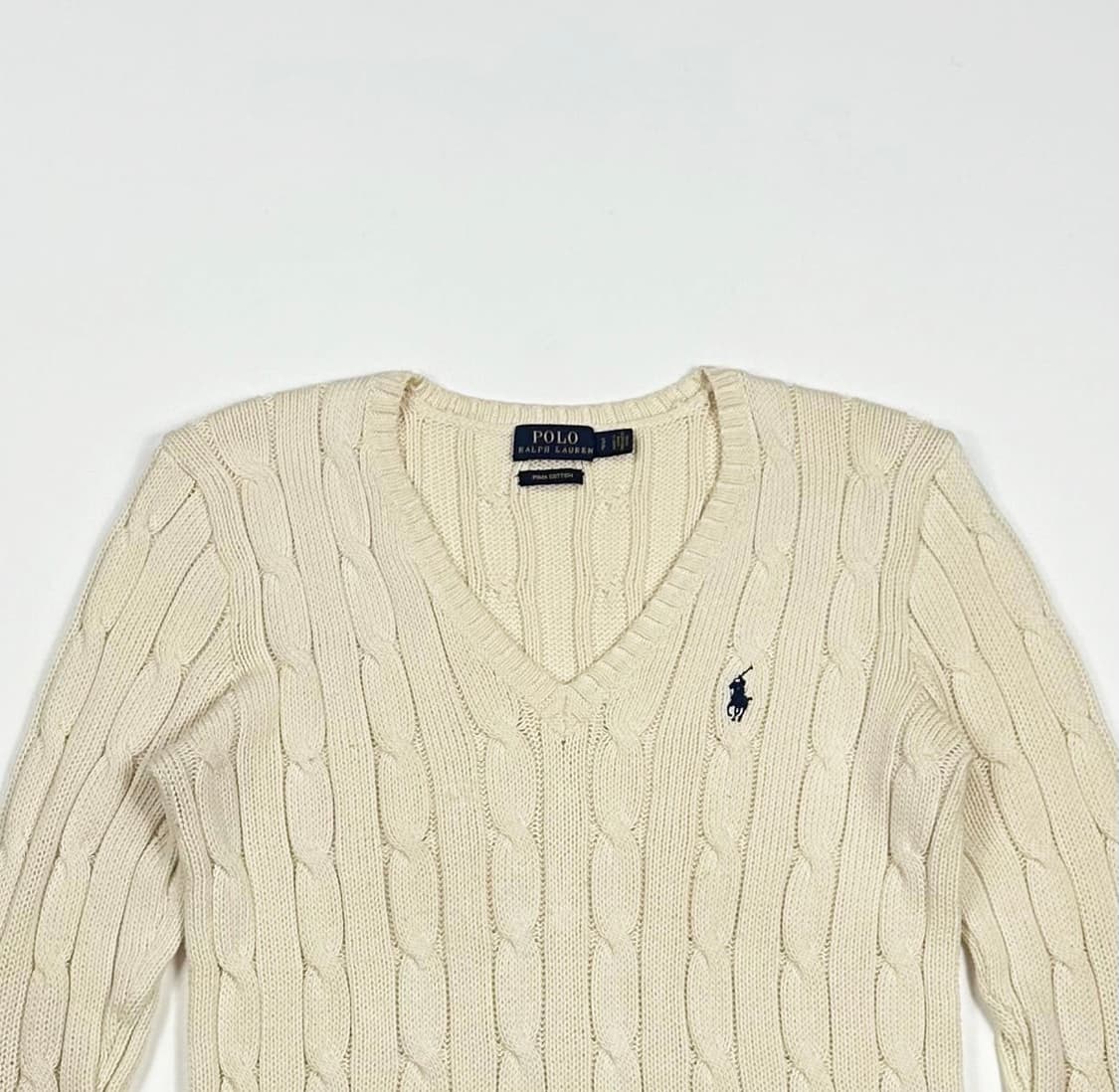 폴로 랄프로렌 클래식 피마코튼 케이블니트 아이보리 여성S 상품이미지2