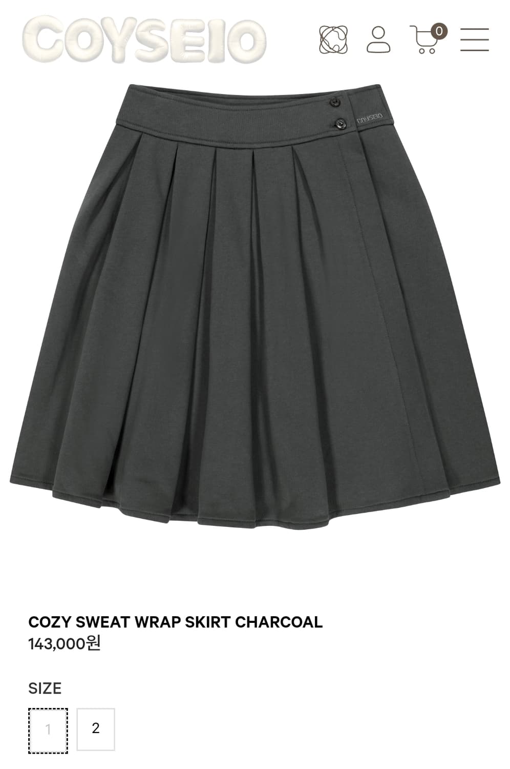 코이세이오 COZY SWEAT WRAP SKIRT CHARCOAL 상품이미지2