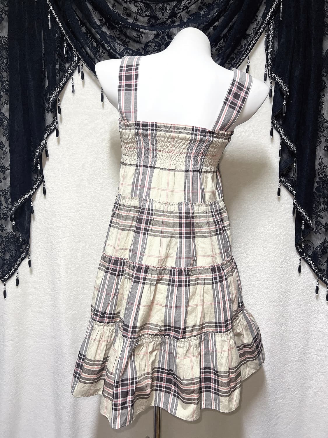 버버리 블루라벨 노바체크 나시 원피스 캉캉 롱스커트 라떼갸루 핀터 너드 상품이미지6